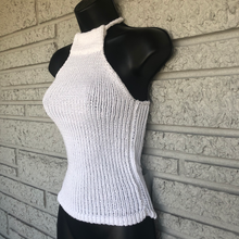 Load image into Gallery viewer, Loom Knit 50s High Neck Halter Top