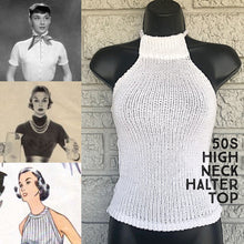 Load image into Gallery viewer, Loom Knit 50s High Neck Halter Top