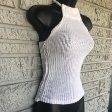 Load image into Gallery viewer, Loom Knit 50s High Neck Halter Top