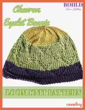 Load image into Gallery viewer, Loom Knit Chevron Eyelet Beanie