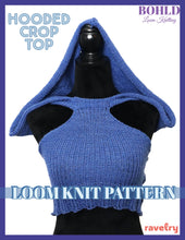 Load image into Gallery viewer, Loom Knit Hooded Crop Top