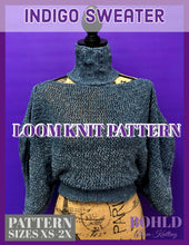 Load image into Gallery viewer, Loom Knit Indigo Sweater