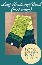 Load image into Gallery viewer, Loom Knit Leaf Headwrap/Cowl & Hat Set