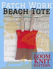 Load image into Gallery viewer, Loom Knit Patch Work Beach Tote