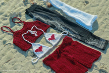 Load image into Gallery viewer, Loom Knit Bordeaux Crop Top & Shorts Set