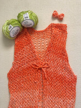 Load image into Gallery viewer, Loom Knit Creamsicle 70s Fridge Vest