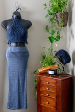 Load image into Gallery viewer, Loom Knit Denim High Waisted Maxi Skirt