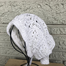 Load image into Gallery viewer, Loom Knit Eyelet Diamond Drawstring Bandana