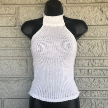 Load image into Gallery viewer, Loom Knit 50s High Neck Halter Top