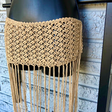 Load image into Gallery viewer, Loom Knit Boho Fringe Beach Skirt Cover Up
