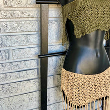 Load image into Gallery viewer, Loom Knit Boho Fringe Beach Skirt Cover Up