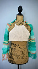 Load image into Gallery viewer, Loom Knit Minty Fringe Shrug