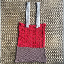 Load image into Gallery viewer, Loom Knit Patch Work Beach Tote