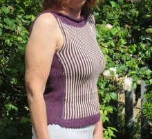 Load image into Gallery viewer, Loom Knit Spice Shell 60s Top