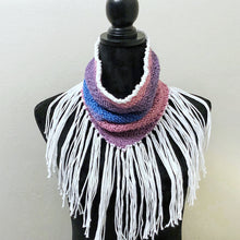 Load image into Gallery viewer, Loom Knit Visions of Violet Cotton Bandana Cowl