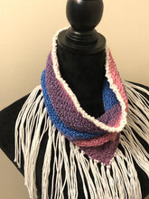 Load image into Gallery viewer, Loom Knit Visions of Violet Cotton Bandana Cowl