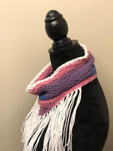 Load image into Gallery viewer, Loom Knit Visions of Violet Cotton Bandana Cowl