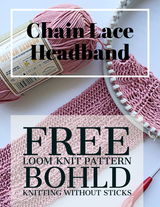 Loom Knit Chain Lace Headband