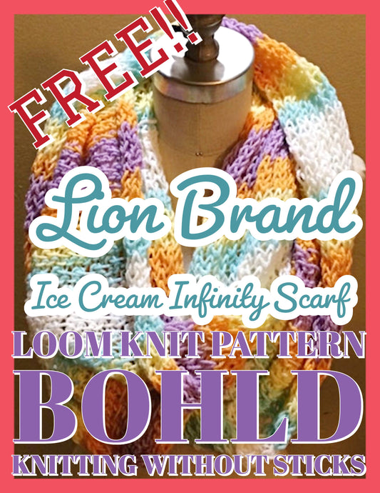 Loom Knit Ice Cream Infinity Scarves