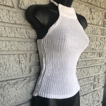 Load image into Gallery viewer, Loom Knit 50s High Neck Halter Top

