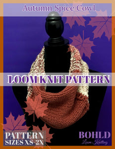 Loom Knit Autumn Spice Cowl