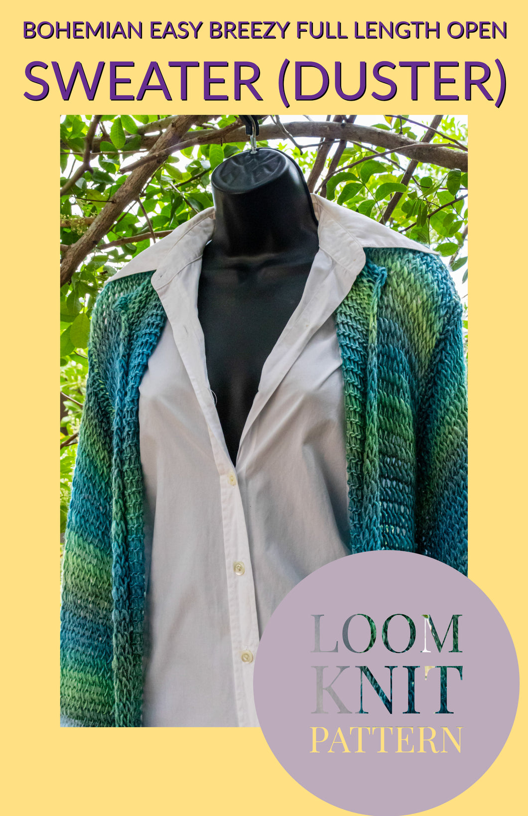 Loom Knit Bohemian Easy Breezy Full Length Open Sweater