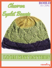 Load image into Gallery viewer, Loom Knit Chevron Eyelet Beanie
