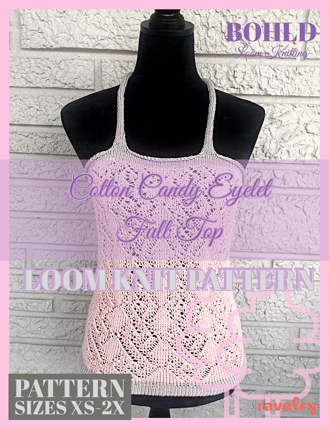 Loom Knit Cotton Candy Eyelet Full Top