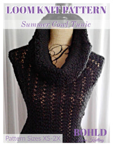 Loom Knit Summer Cowl Neck Tunic