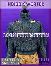 Load image into Gallery viewer, Loom Knit Indigo Sweater
