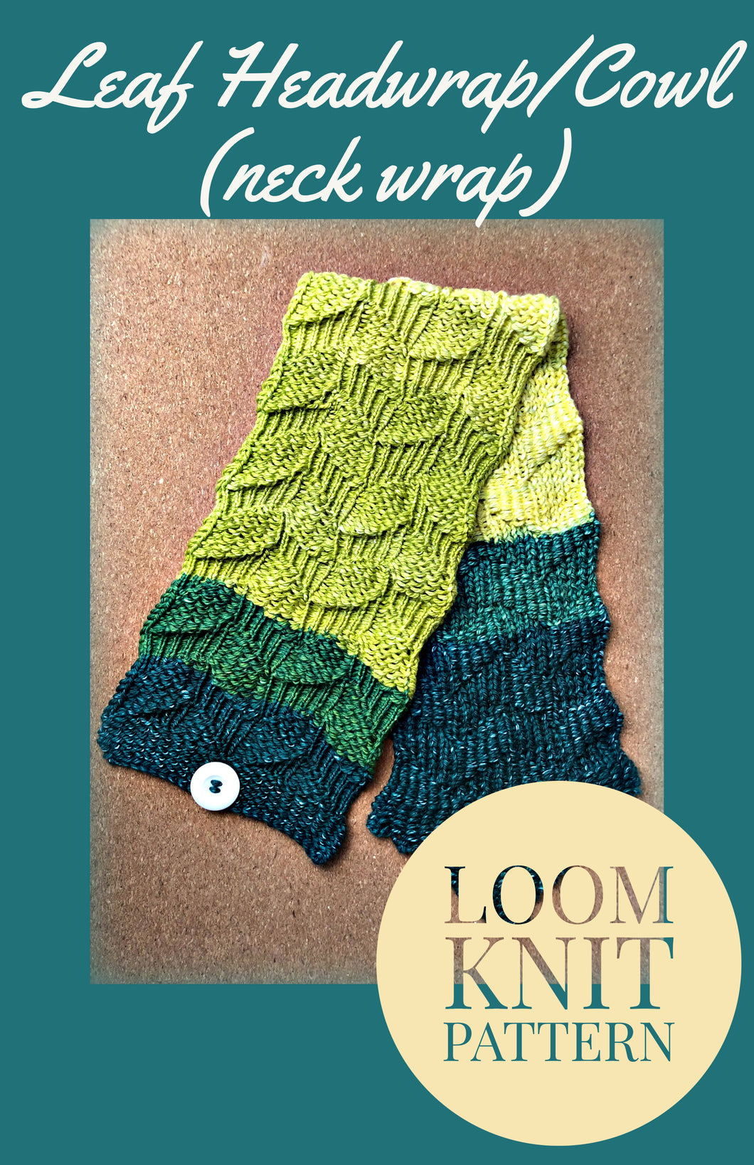 Loom Knit Leaf Headwrap/Cowl & Hat Set