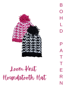 Loom Knit Hounds tooth Hat