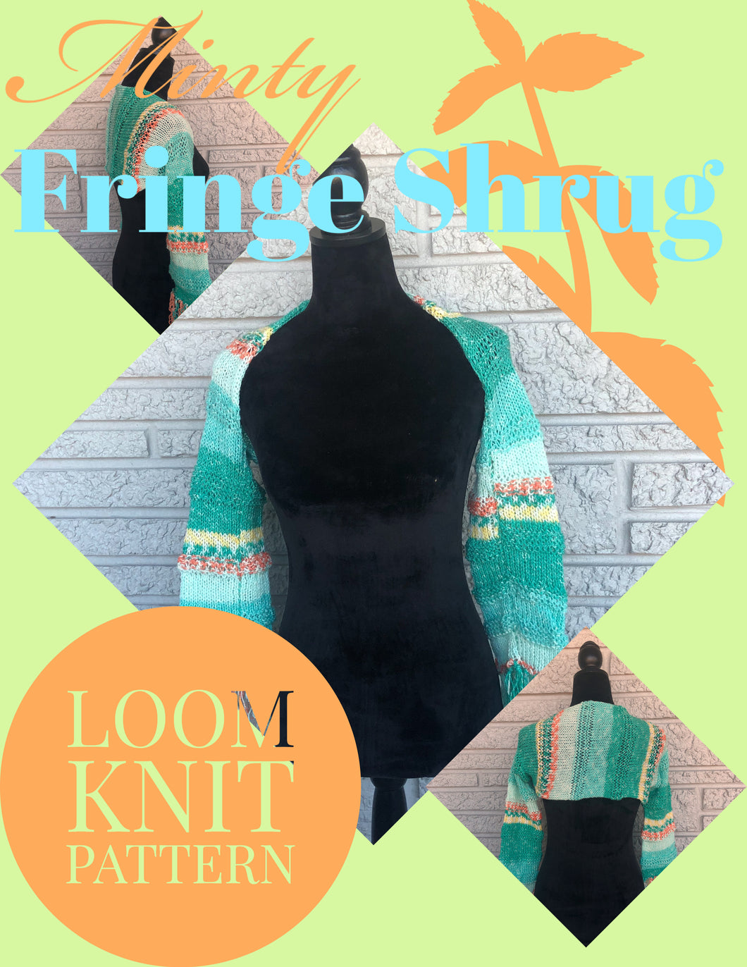 Loom Knit Minty Fringe Shrug