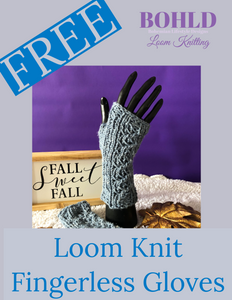 Loom Knit Braided Eyelet Finger less Gloves