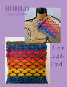 Loom knit Bright Lights Cowl