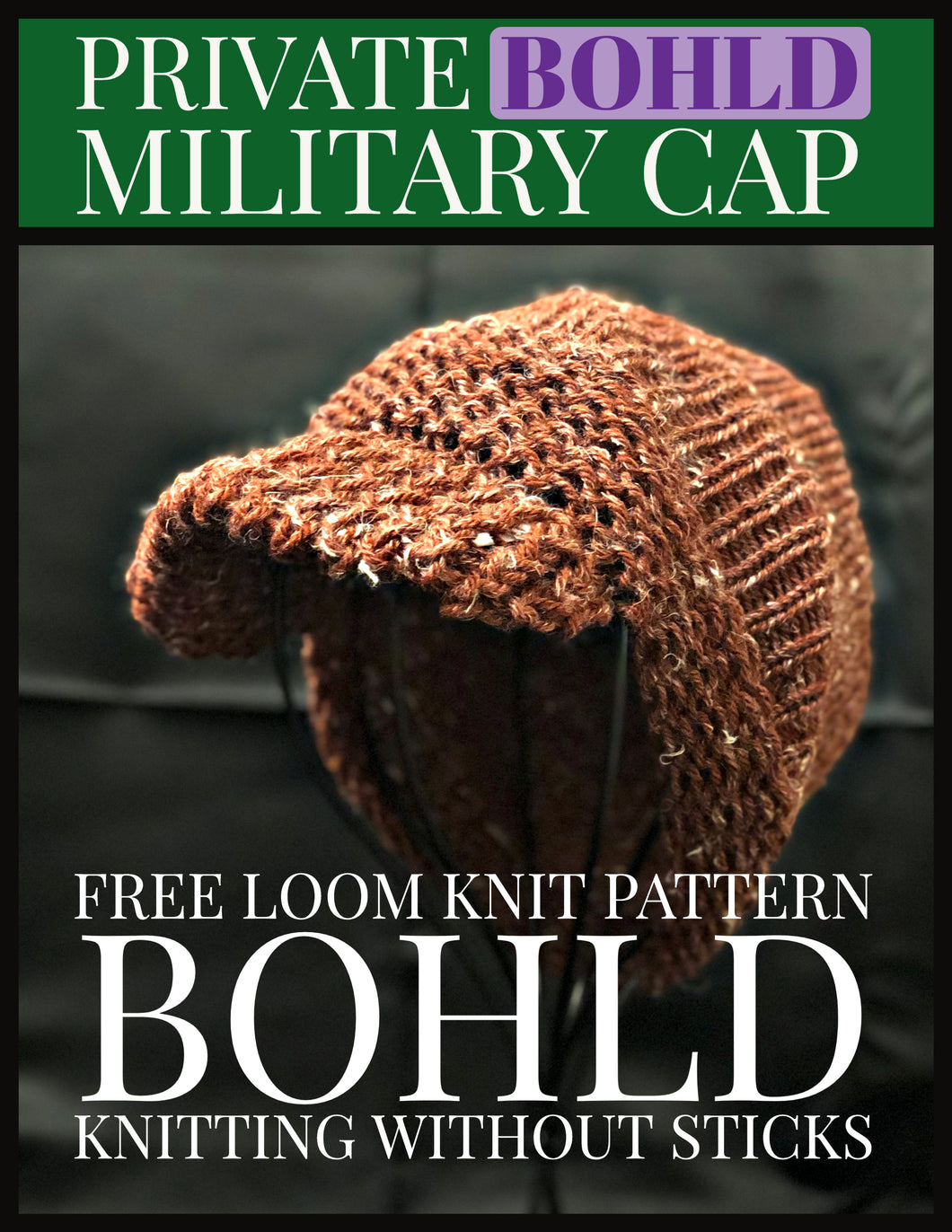 Loom Knit Retro Inspired Military Cap