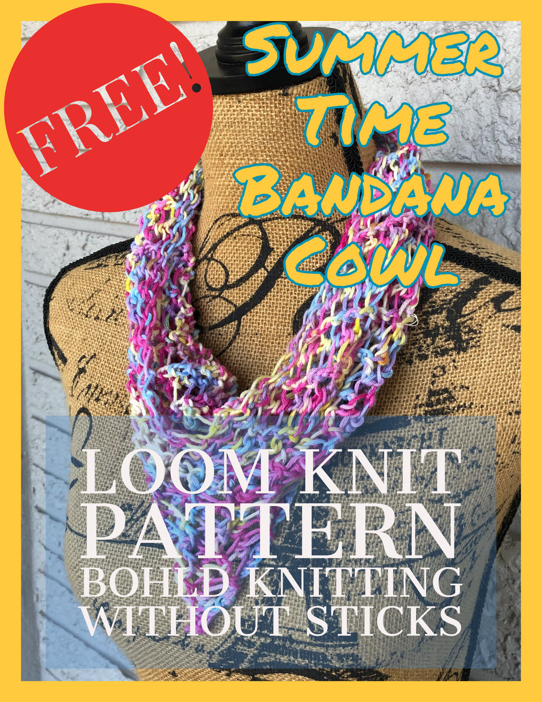 Loom Knit Summer Time Bandana Cowl