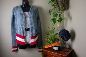 Loom Knit Boho Inspired Varsity Jacket