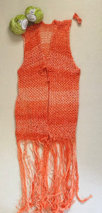 Loom Knit Creamsicle 70s Fridge Vest