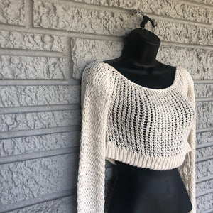 Loom Knit Natural Vibes Crop Sweater Set
