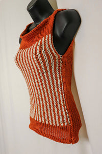 Loom Knit Spice Shell 60s Top